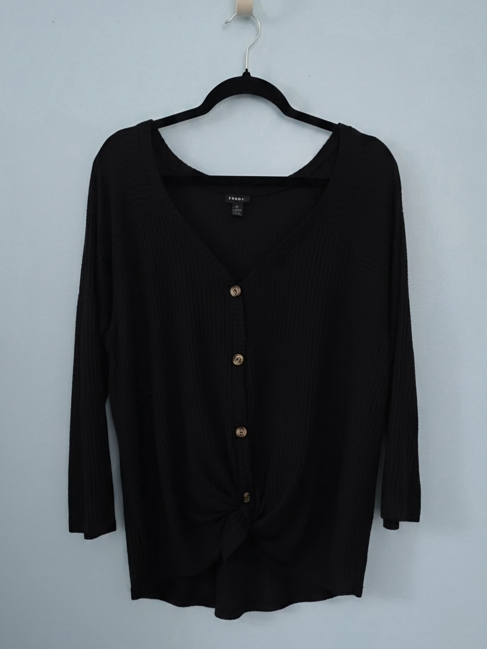 Torrid Black V-Neck Button-Front Knit Sweater
